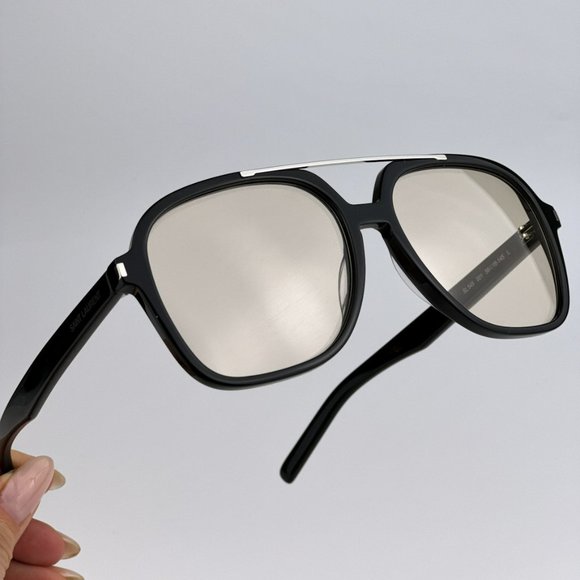 Saint Laurent SL545 001 BRAND NEW Sunglasses Black Light Yellow Pilot Unisex - Picture 1 of 15